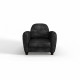 Fauteuil club - Tissu effet veilli noir - L 89 x P 81 x H 77 cm - IKAINEN