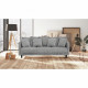 CONSTANCE Canapé droit fixe 4 places - Tissu gris - Classique - L 212 x P 93 cm