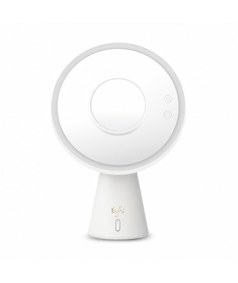 YOGHI Miroir Grossissant 3 en 1 - Lumiere LED Enceinte Bluetooth - 6W - Blanc