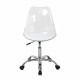 Chaise de bureau - Coque transparente et coussin blanc - L 52 x P 52 x H 88 cm - RONNY