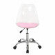 Chaise de bureau - Coque transparente et coussin rose - L 52 x P 52 x H 88 cm - RONNY