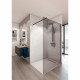 SAINT-GOBAIN Paroi de douche en kit BALEARES GREY -Verre Timeless 8 mm trempé - L.140 cm x H.198 cm - Profilé  noir mat