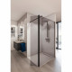 SAINT-GOBAIN Paroi de douche en kit BALEARES GREY -Verre Timeless 8 mm trempé - L.140 cm x H.198 cm - Profilé  noir mat