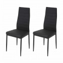 Lot de 2 chaises - Simili noir - L 42 x P 49 x H 97 cm - JIM