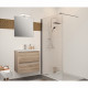 Ensemble Meuble de salle de bain 2 tiroirs - Décor chene - L 60 cm - LAGOON
