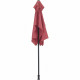 Parasol droit rectangulaire 1,4 x 2,10 m - inclinable & avec manivelle - Mat aluminium et toile polyester 160g - Rouge