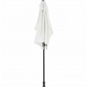 Parasol droit rectangulaire 1,4 x 2,10 m - inclinable & avec manivelle - Mat aluminium et toile polyester 160g - Blanc