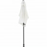 Parasol droit rectangulaire 1,4 x 2,10 m - inclinable & avec manivelle - Mat aluminium et toile polyester 160g - Blanc