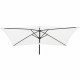 Parasol droit rectangulaire 1,4 x 2,10 m - inclinable & avec manivelle - Mat aluminium et toile polyester 160g - Blanc