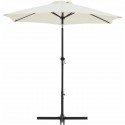 Parasol droit rond diam 2,5 m - inclinable & avec manivelle - Mât aluminium et toile polyester 160g - Ecru