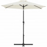 Parasol droit rond diam 2,5 m - inclinable & avec manivelle - Mât aluminium et toile polyester 160g - Ecru