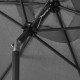 Parasol droit rond diam 2,5 m - inclinable & avec manivelle - Mât aluminium et toile polyester 160g - Gris