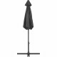 Parasol droit rond diam 2,5 m - inclinable & avec manivelle - Mât aluminium et toile polyester 160g - Gris