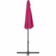 Parasol droit rond diam 2,5 m - inclinable & avec manivelle - Mât aluminium et toile polyester 160g - Rose