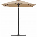 Parasol droit rond diam 2,5 m - inclinable & avec manivelle - Mât aluminium et toile polyester 160g - Taupe