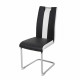 Lot de 2 chaises - Simili blanc et noir - L 55 x P 45 x H 99 cm - LEON