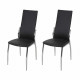 Lot de 2 chaises - Simili noir - L 44 x P 54 x H 100 cm - PHIL