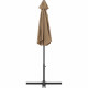 Parasol droit rond diam 2,5 m - inclinable & avec manivelle - Mât aluminium et toile polyester 160g - Taupe