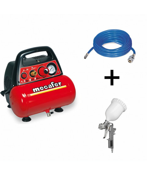 MECAFER Compresseur New Vento 6 litres - 1,5HP + Kit peinture