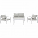 Salon de jardin FIRA - En Aluminium - 4 personnes avec coussins