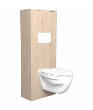 SWEAT Aménagement pour WC - Décor Chene Jackson et blanc mat - L 53 x P 27 x 140 cm