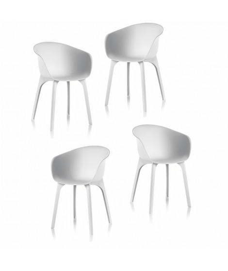 IDEA Lot de 4 chaises de jardin - Diva - Blanche