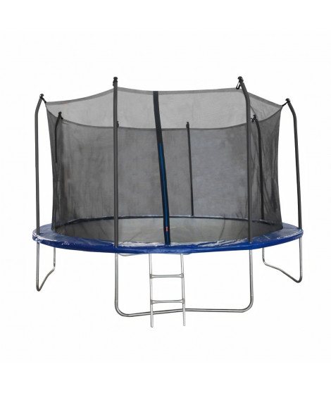 Trampoline 366 cm Noir et bleu TRIGANO Échelle et filet de protection inclus