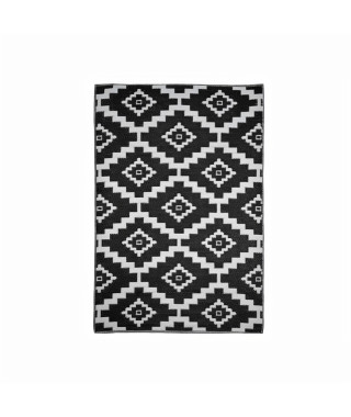 NAZAR Tapis d'extérieur résistant aux UV - Noir et blanc - 120 x 160 cm