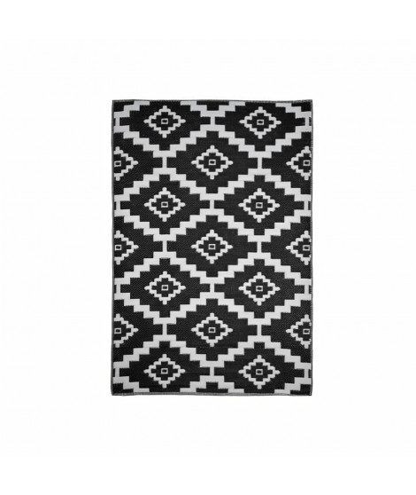 NAZAR Tapis d'extérieur résistant aux UV - Noir et blanc - 120 x 160 cm