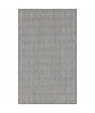 NAZAR Tapis d'extérieur et d'intérieur résistant aux UV, tissé plat - Noir et blanc - 120 x 160 cm