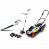 Lot Todeuse a batterie 33cm fonction mulching + coupe-bordure + souffleur de feuilles 20V + 2 batteries 20v 2Ah TCB20V-2XLI2AF