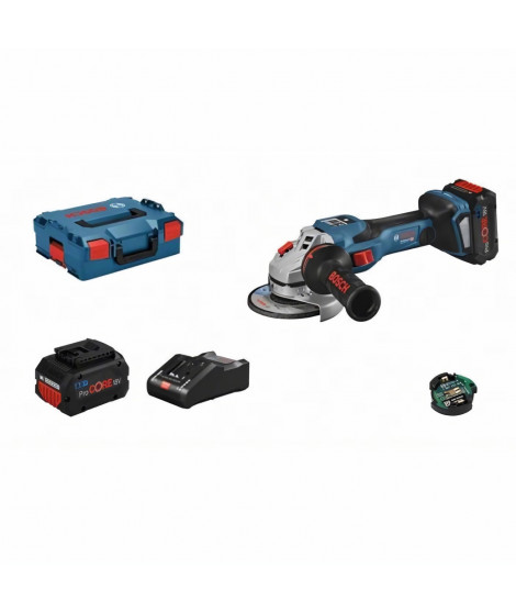 Meuleuse BOSCH PROFESSIONAL GWS 18V-15 SC + 2 batteries 5.5Ah ProCORE18V + GAL 1880 CV L-Boxx