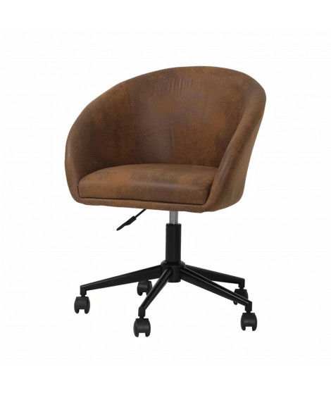 Chaise de bureau - Tissu marron - Métal - L 62 x P 62 x H 88 cm - HECTOR