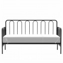 Lit banquette en métal laqué époxy - Noir - Sommier inclus - 90x190cm - ARCHI