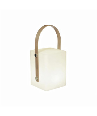 TIKY Lanterne sans fil poignée bambou - LED blanc chaud/multicolore dimmable - H27cm