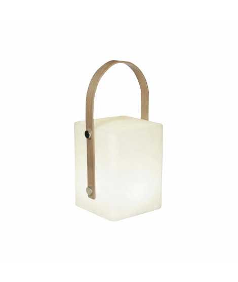 TIKY Lanterne sans fil poignée bambou - LED blanc chaud/multicolore dimmable - H27cm