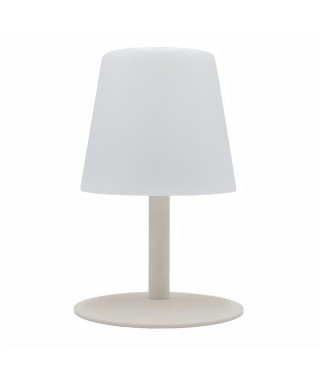 STANDY MINI CREAM Lampe de table sans fil avec pied en acier creme - base LED blanc chaud/blanc froid