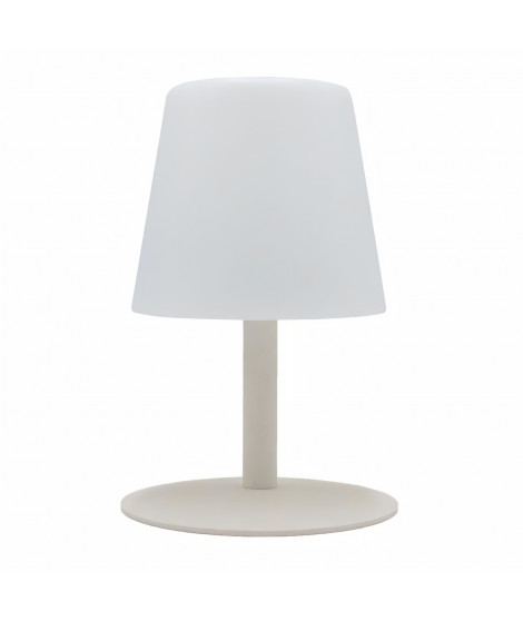 STANDY MINI CREAM Lampe de table sans fil avec pied en acier creme - base LED blanc chaud/blanc froid