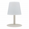 STANDY MINI CREAM Lampe de table sans fil avec pied en acier creme - base LED blanc chaud/blanc froid
