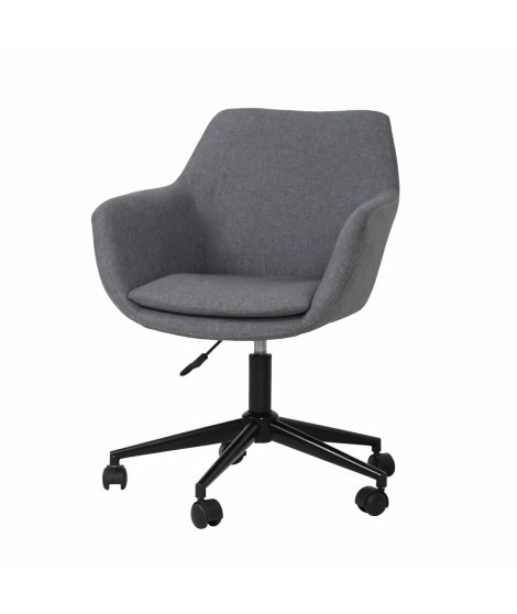 Chaise de bureau - Tissu gris - L 58 x P 54 x H 90 cm STANLEY