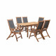 Table de jardin extensible 6 a 8 personnes - 120-180 x 100 x H.75 cm - Acacia FSC - Extension papillon