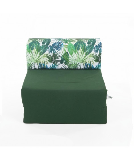 Chauffeuse 1 place - Tissu Vert Depp Jungle - L 58 x P 75 x H 45 cm