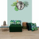 Chauffeuse 1 place - Tissu Vert Depp Jungle - L 58 x P 75 x H 45 cm