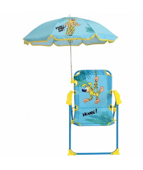 MARSUPILAMI Chaise pliante avec parasol ± chaise 53 x 39 x 39 cm, parasol ø 65 cm pour enfant