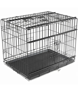 VADIGRAN Cage métallique pliable Premium - 76 x 53 x 61 cm - Noir - Pour chien