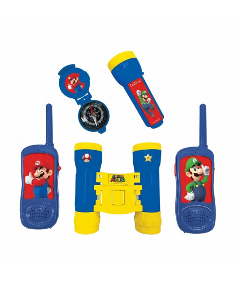 Super Mario - Kit d'aventurier - Talkie-Walkies portée 120m, jumelles et boussole