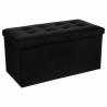 Pouf pliable double Lysandre en velours - Noir - L 75,7 x P 37,5 x H 38 cm