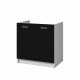 EXTRA - Meuble Evier de cuisine 80cm - Noir Mat