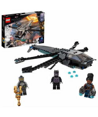 LEGO 76186 Marvel Le dragon volant de Black Panther  Jouet Avengers, Jeu de Construction Super Héros avec 3 Figurines