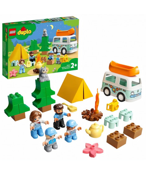 LEGO 10946 DUPLO Town Aventures en camping-car en famille Jouet Enfant 2+ ans, Set éducatif